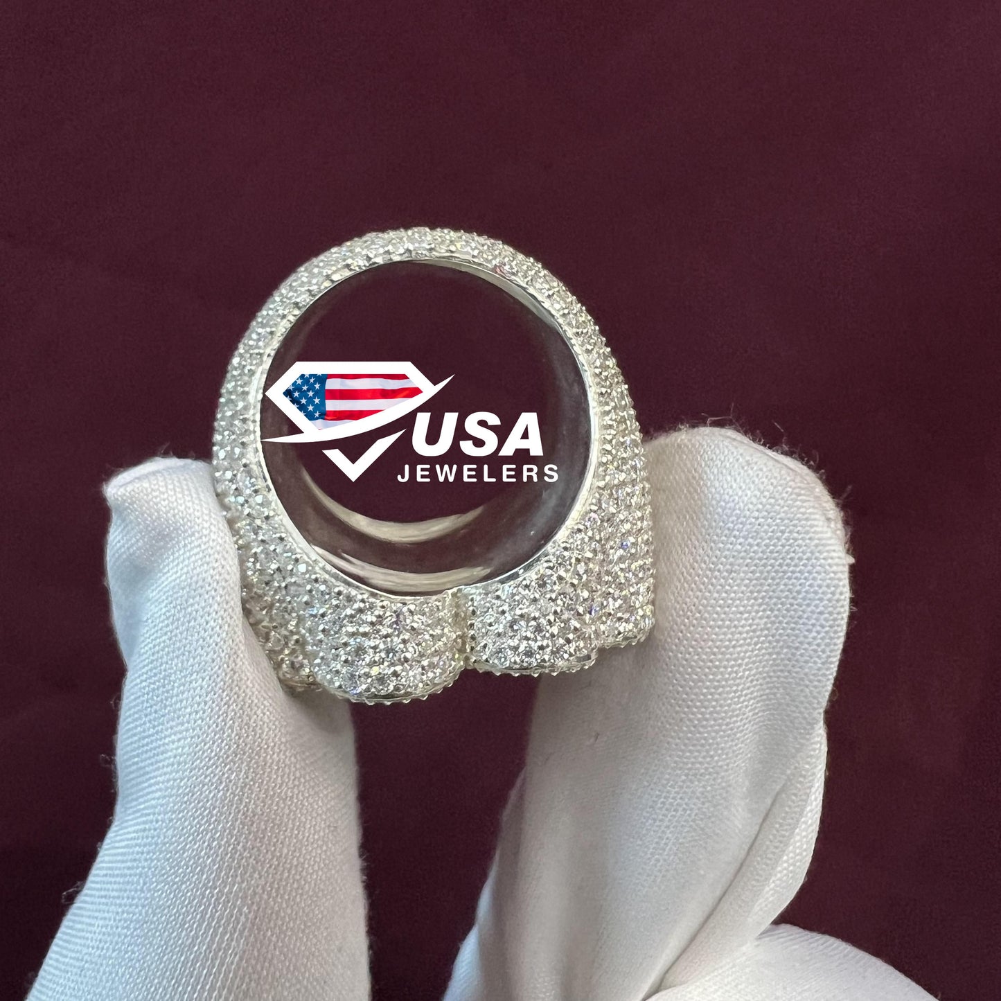VVS 1 Lab Diamond 14K White Gold Hip Hop Rapper Ring
