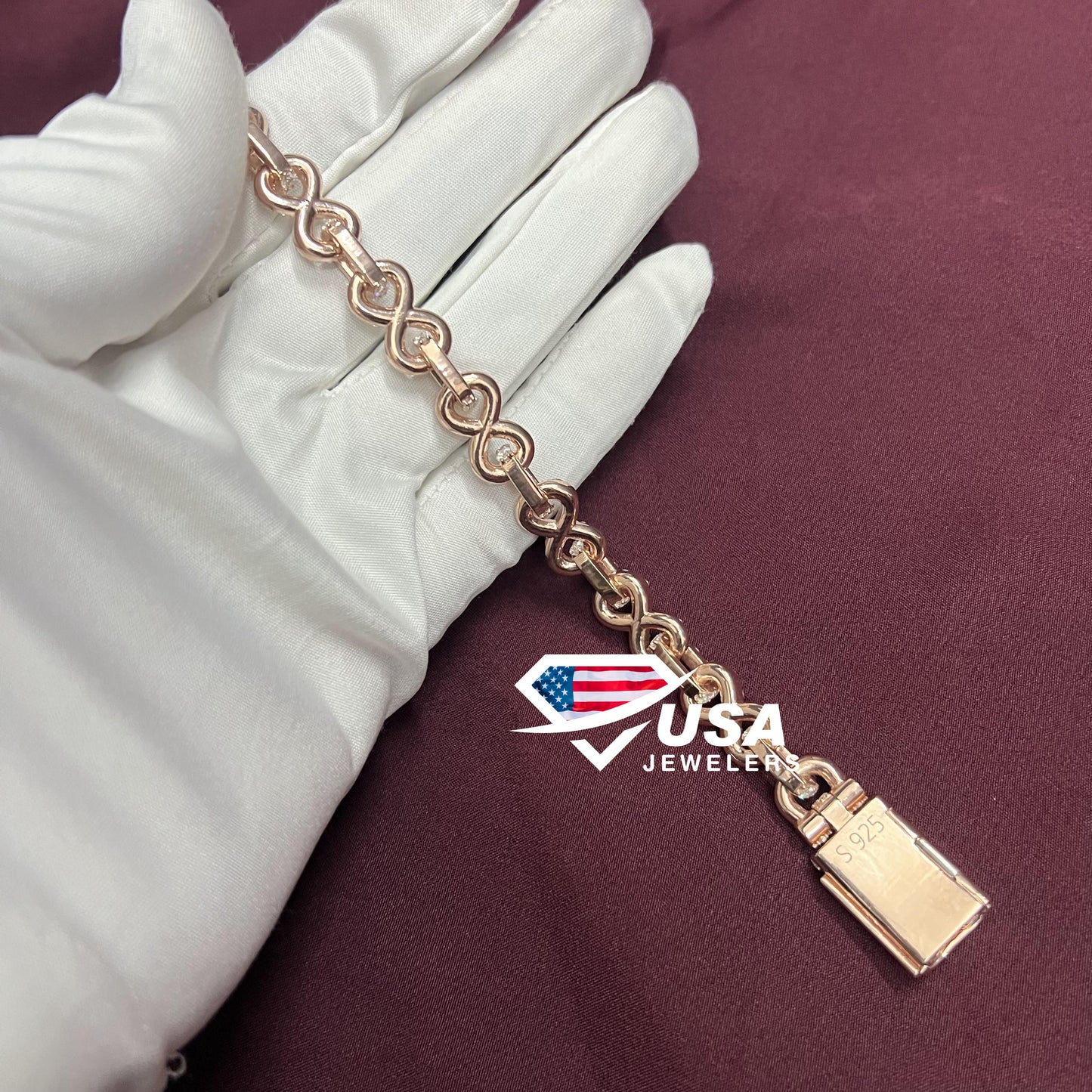 10MM Iced Out Moissanite 10Kt Gold INFINITY Cuban Link Bracelet