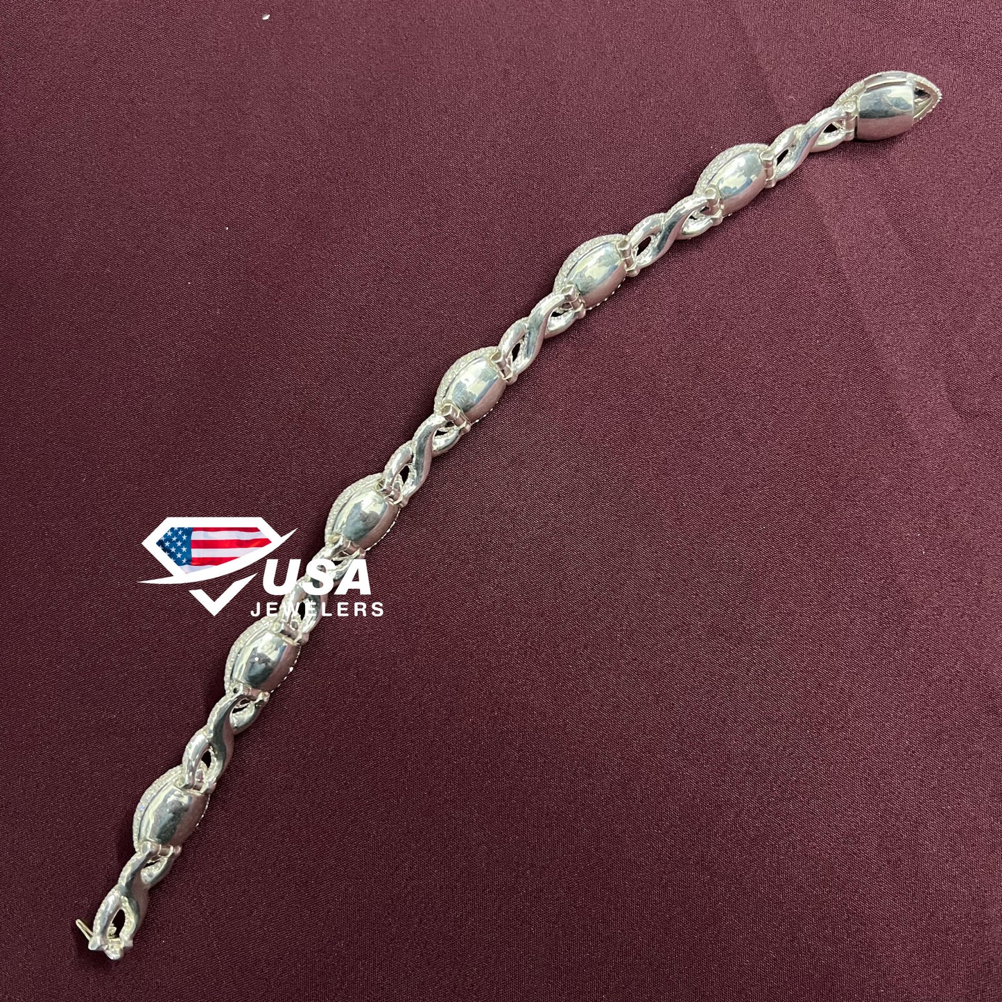 Infinty Evil Eye cuban link Bracelet Round Moissanite 925 Silver Cuban Bracelet