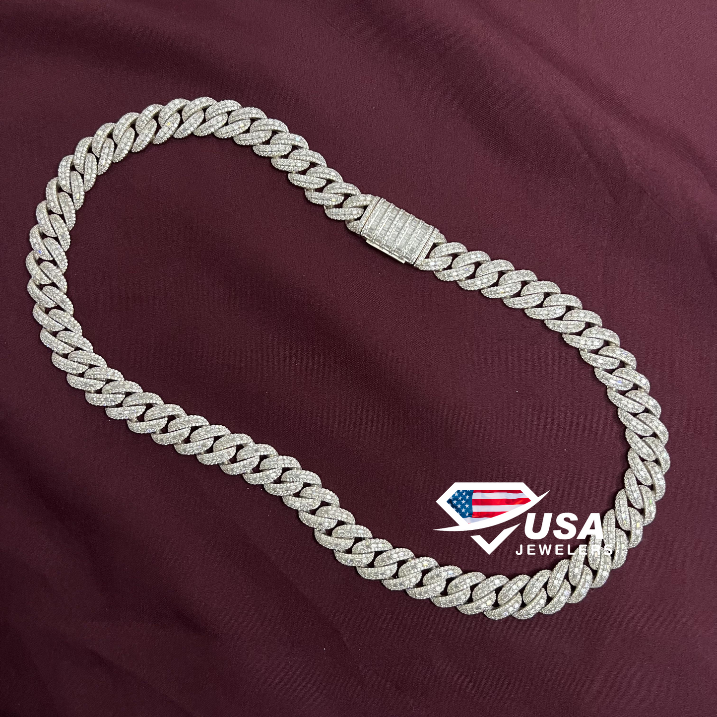 14MM VVS Moissanite Diamond Cuban Link Chain