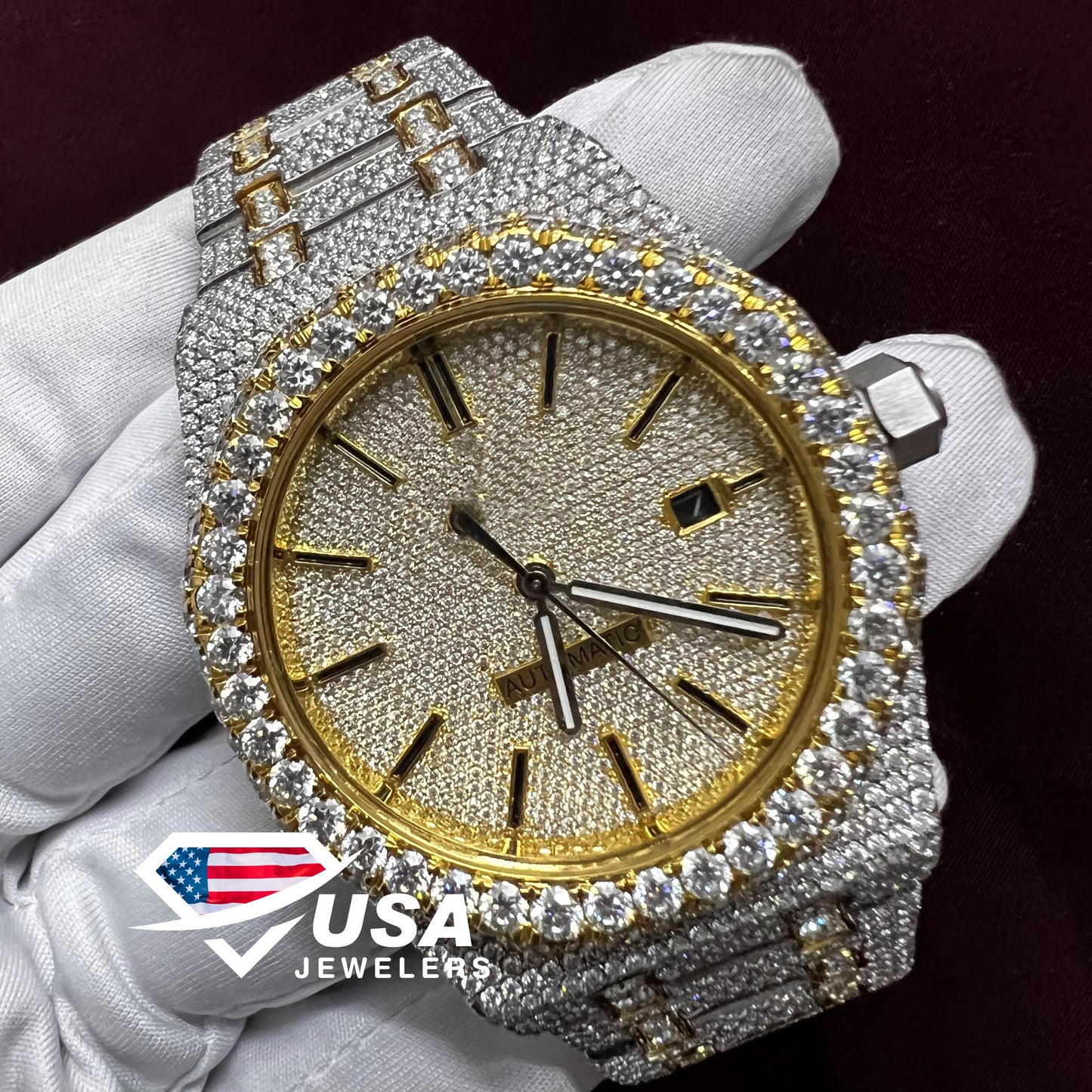41MM Moissanite Fully Loaded Diamond Watch