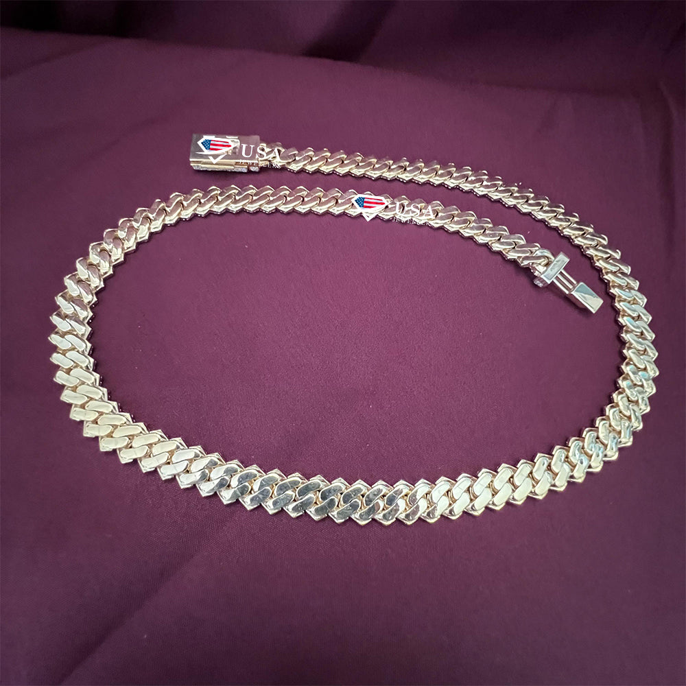 10MM Moissanite Diamond Gold Plated Cuban Link Chain