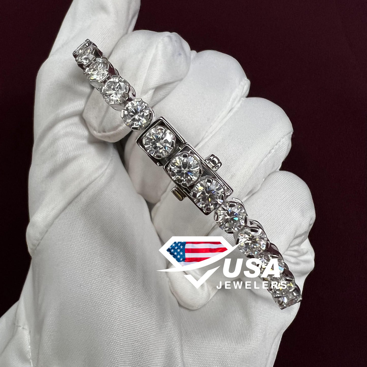 5.5 MM | 8 Inches VVS Moissanite Diamonds Tennis Bracelet