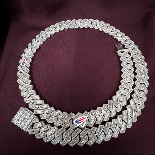 15MM Moissanite Diamond Hip Hop Miami Cuban Necklace
