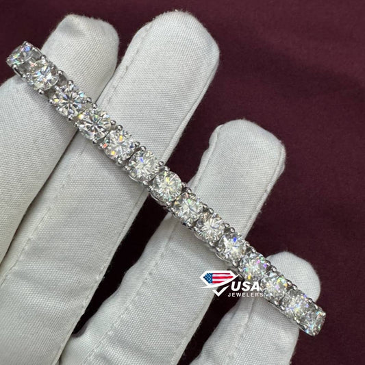 5mm Round Cut VVS Lab Grown Diamond Hip Hop Tennis Bracelet