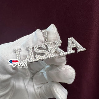 925 Silver Handmade VVS Moissanite Custom Name Pendants