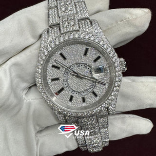 41 mm VVS Moissanite Diamond Custom Hip Hop Wrist Watch for men