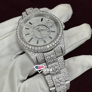 41 mm VVS Moissanite Diamond Custom Hip Hop Wrist Watch for men