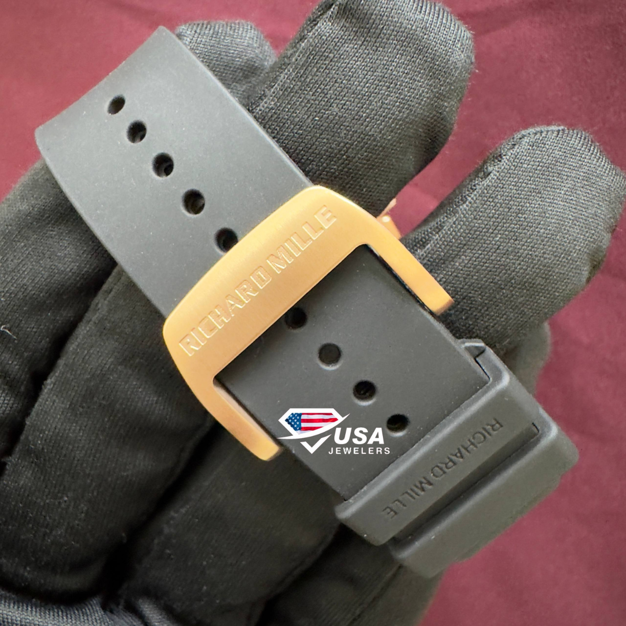 Rechard Mille Rose Gold Plain Bust Down Watch