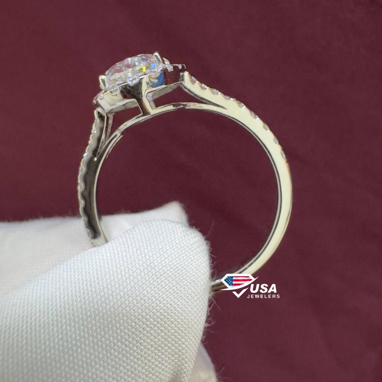 3.0CT E VS1 Lab Diamond halo Oval Cut Engagement Ring