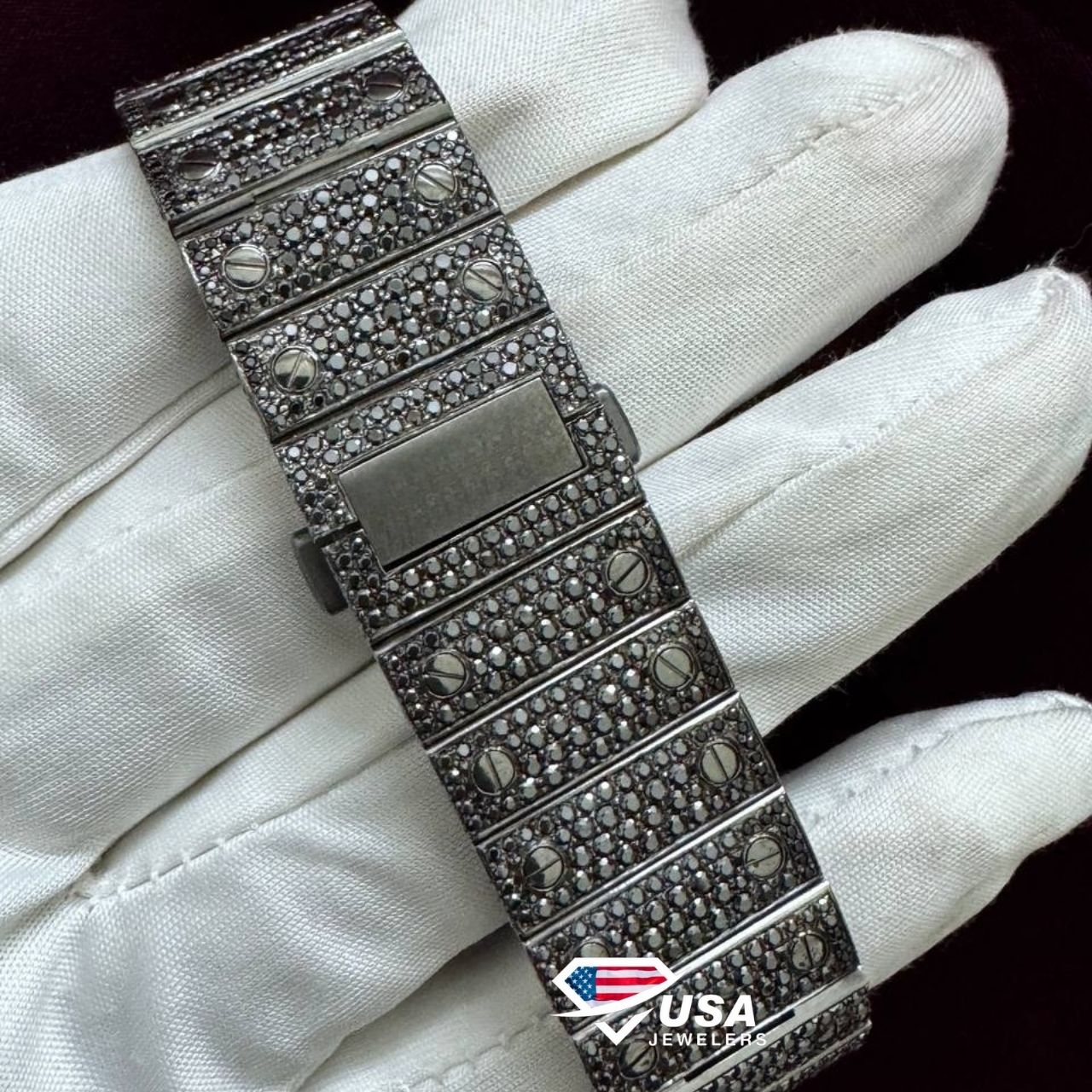 41MM VVS Black Moissanite Diamond Roman dial Hip Hop Watch for Men