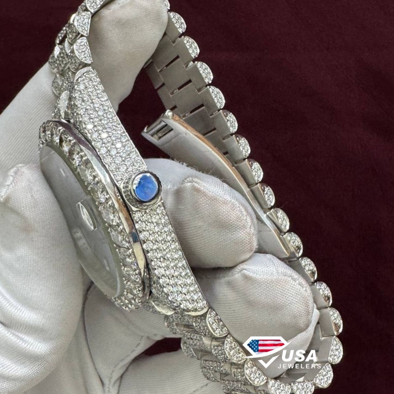 41MM VVS Moissanite Diamond Studded Hip Hop Watch