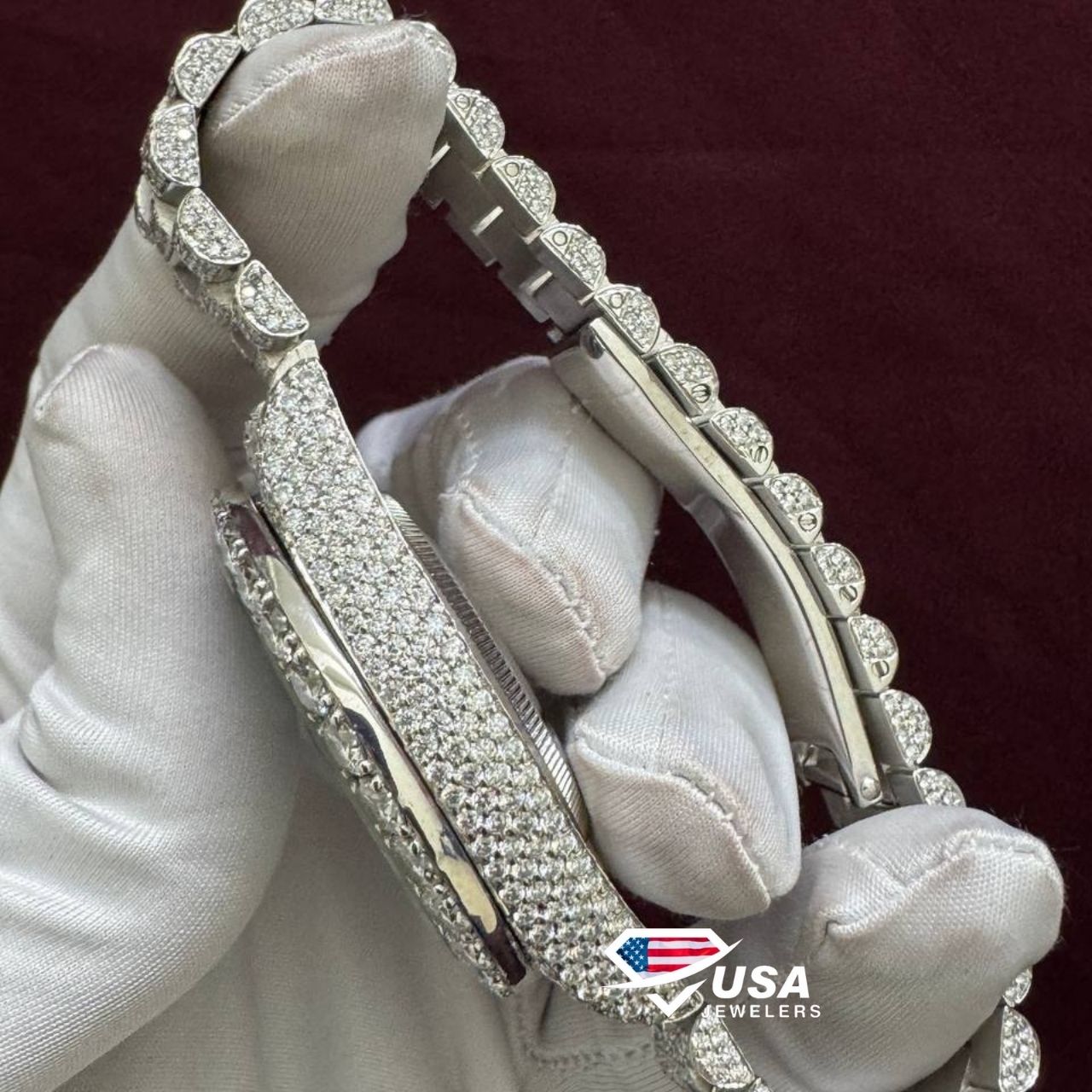 41MM VVS Moissanite Diamond Studded Hip Hop Watch