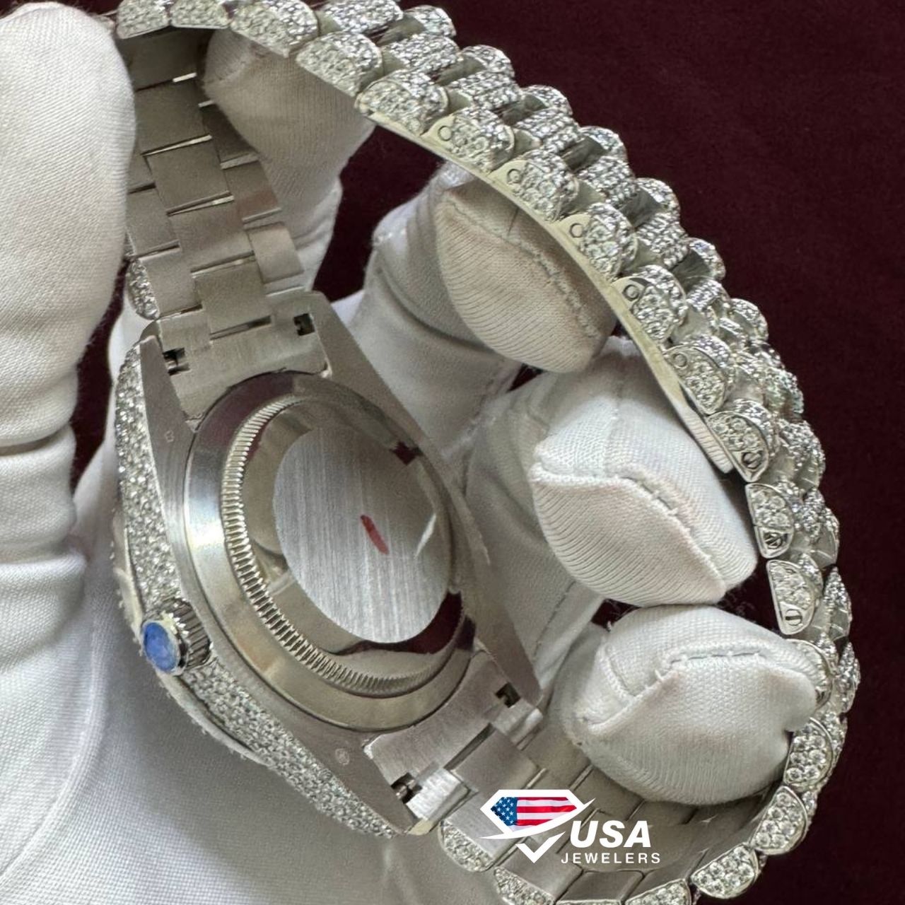 41MM VVS Moissanite Diamond Studded Hip Hop Watch