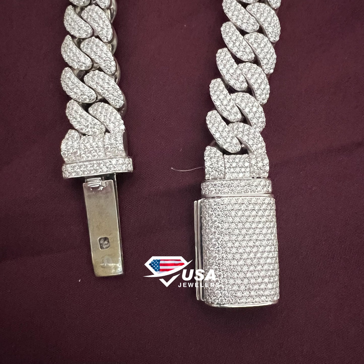 Round Cut Moissanite Diamond 14MM Iced out Cuban link Bracelet