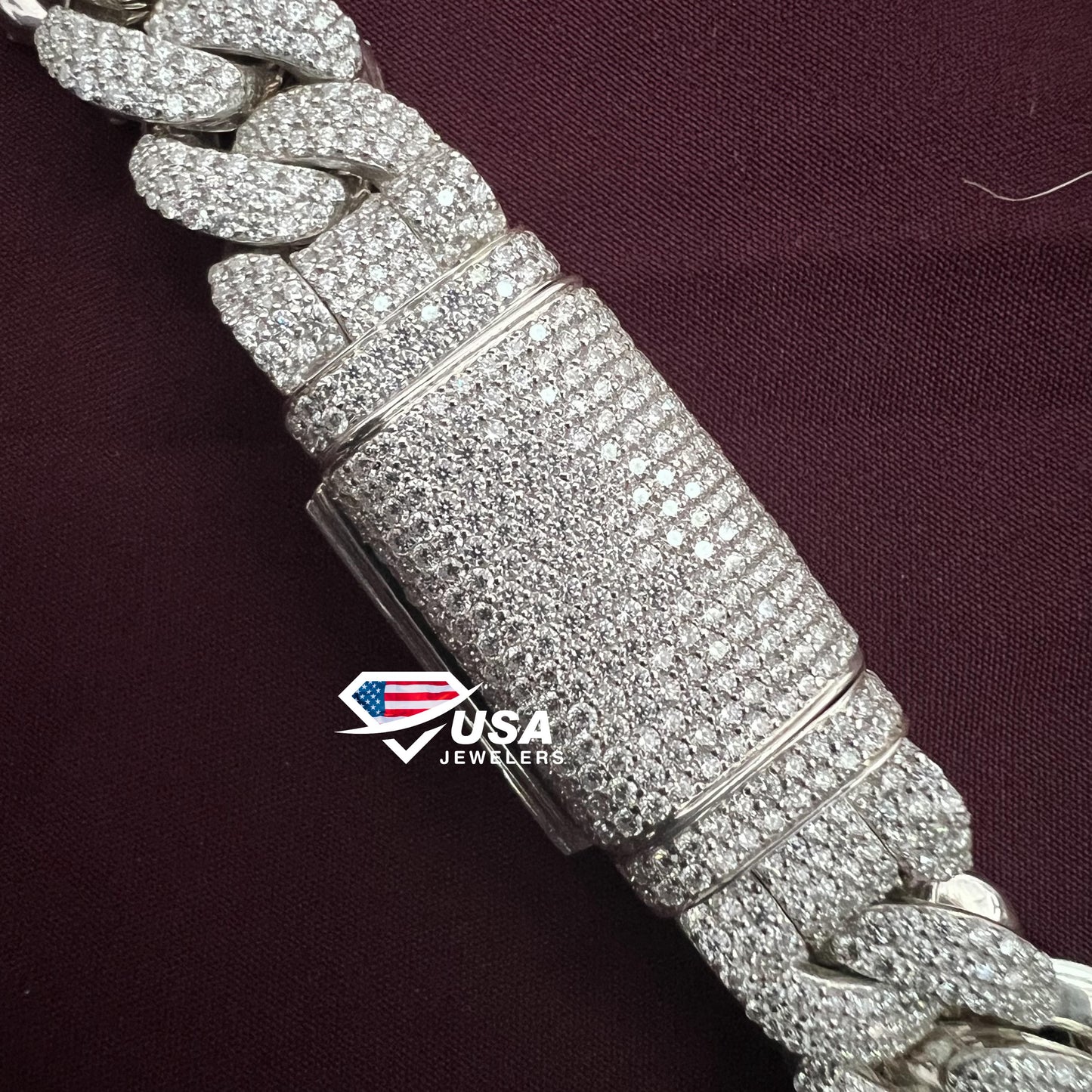 Round Cut Moissanite Diamond 14MM Iced out Cuban link Bracelet