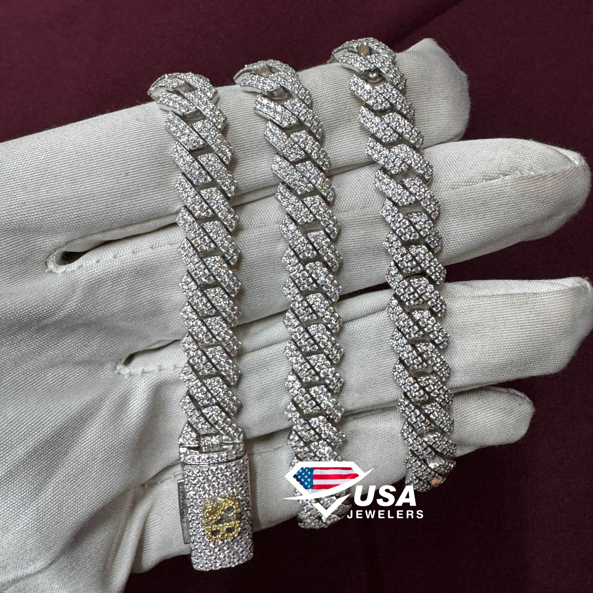 10mm VVS Lab Diamond Custom Lock Miami Cuban link Chain
