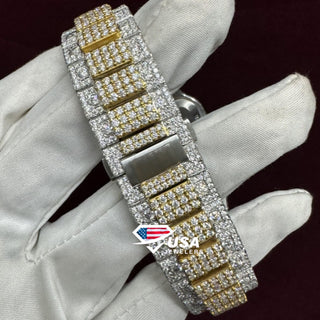 41MM VVS Lab Diamond Two Tone Arabic dial Watch