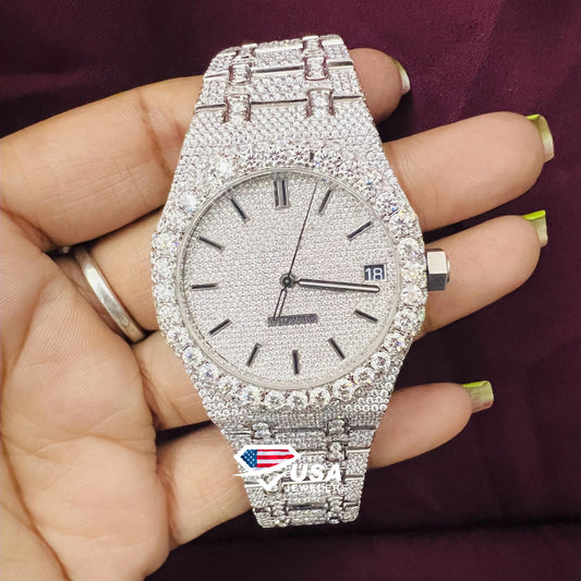 41MM Moissanite Diamond Automatic Watch