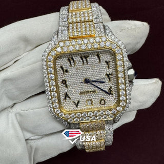 41MM VVS Lab Diamond Two Tone Arabic dial Watch