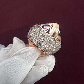 "CROSS "VVS Moissanite Diamond fully Iced Out Ring