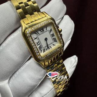 30mm VVS Lab Diamond Women's Wrist Fully Gold Watch