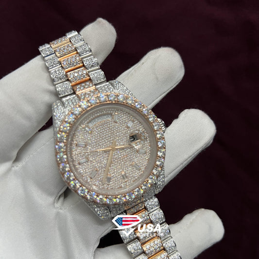 41mm VVS Moissanite Diamond Hip Hop Rapper Watch