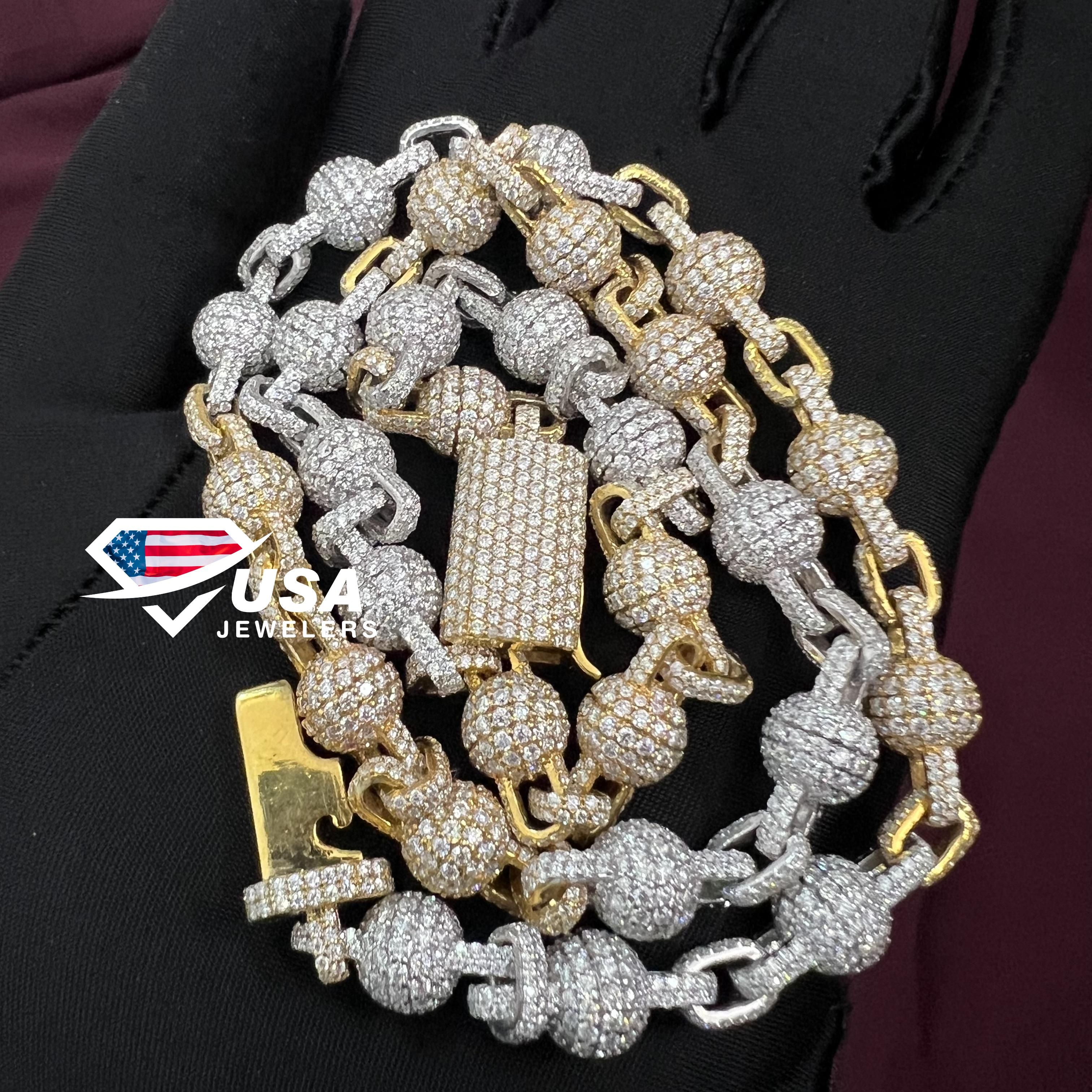 HANRU Cuban Link Chain Diamond Gold Silver Miami Cuban Necklace 12mm 10mm  Pink Crystal Bling Iced Out Bracelet for Men Women Hip Hop Jewelry -  Walmart.com
