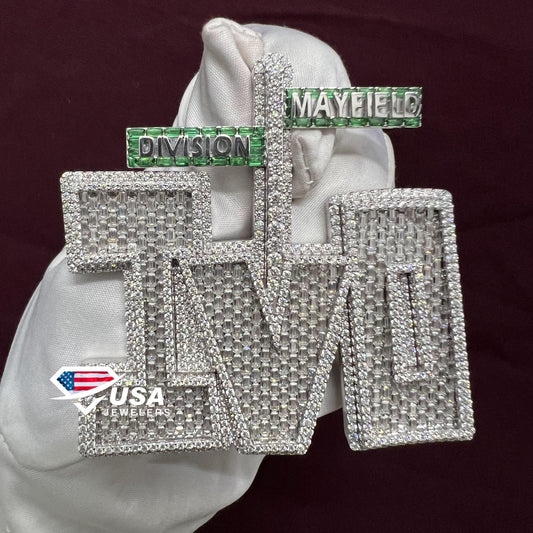 Fully Iced Out Hip Hop Custom Brand Logo Pendant For Men