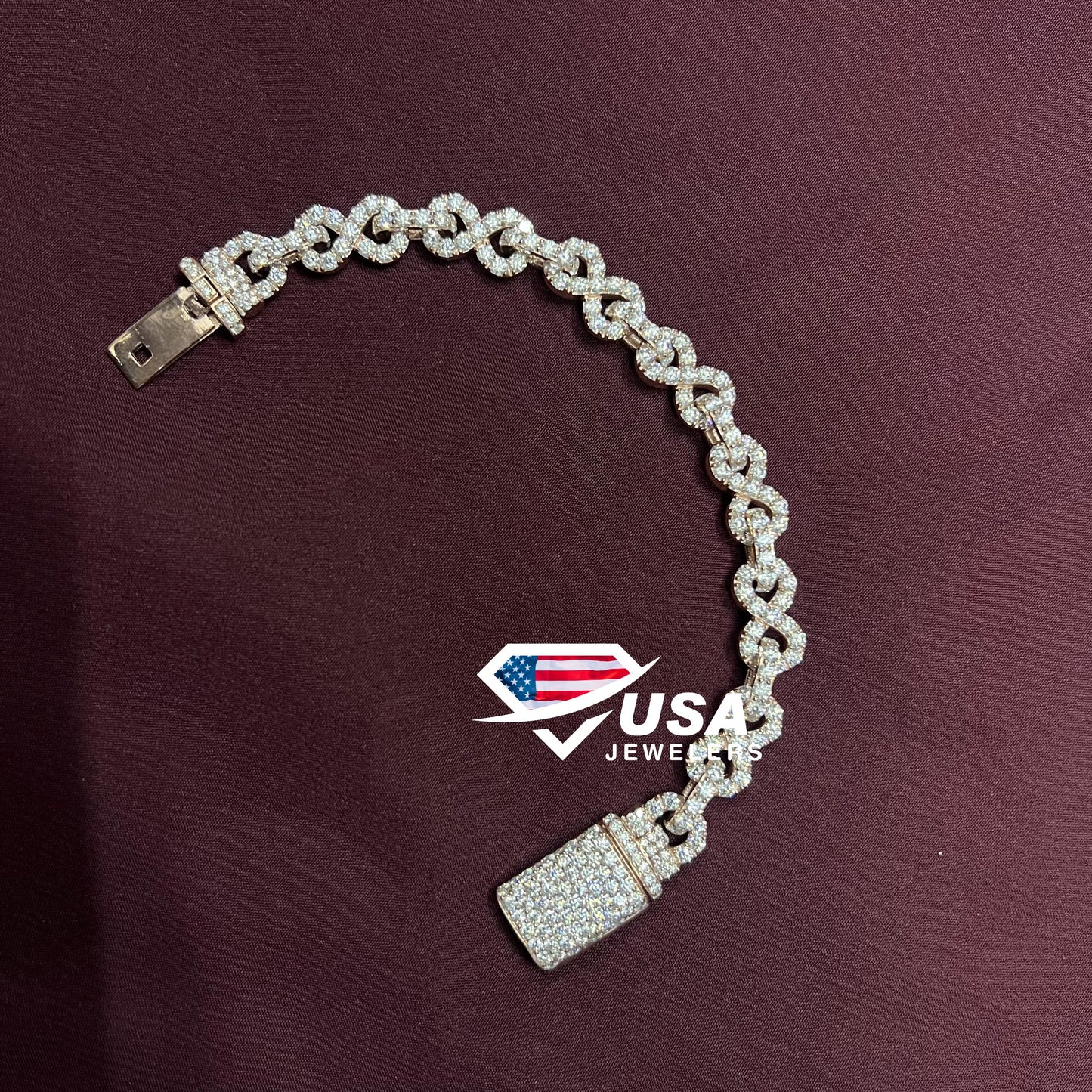 10MM Iced Out Moissanite 10Kt Gold INFINITY Cuban Link Bracelet