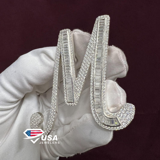 Ice out initial letter VVS Moissanite Custom Pendant