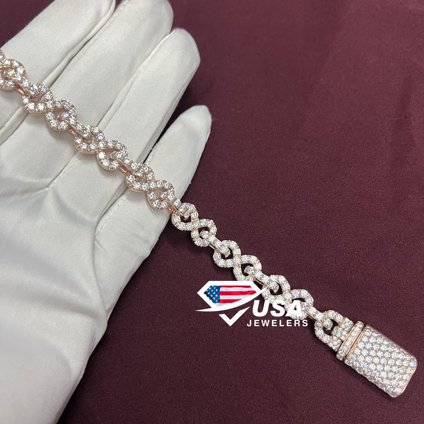 10MM Iced Out Moissanite 10Kt Gold INFINITY Cuban Link Bracelet