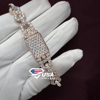 10MM Iced Out Moissanite 10Kt Gold INFINITY Cuban Link Bracelet