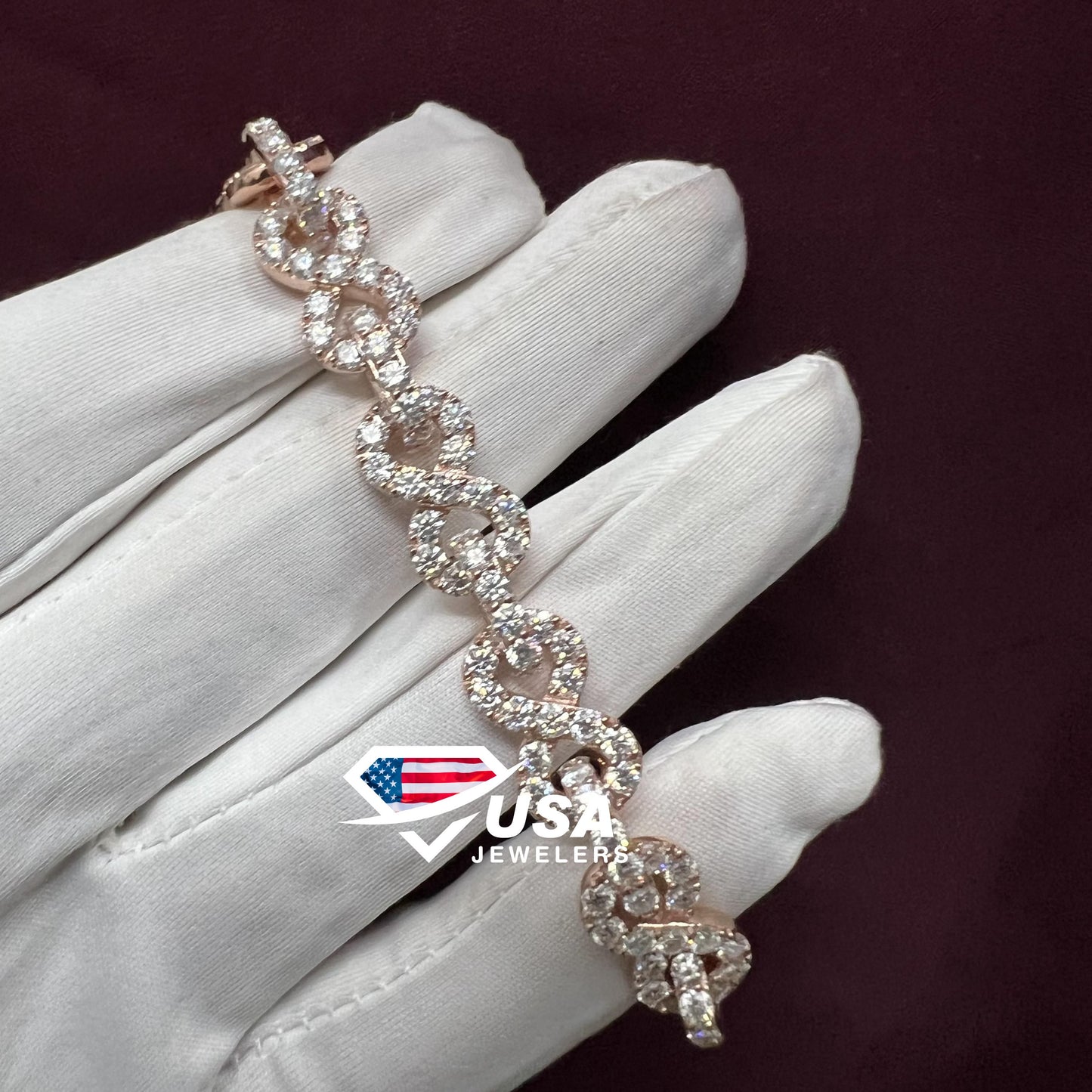 10MM Iced Out Moissanite 10Kt Gold INFINITY Cuban Link Bracelet