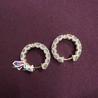 925 Sterling Silver Moissanite Hoop Earring For Wedding