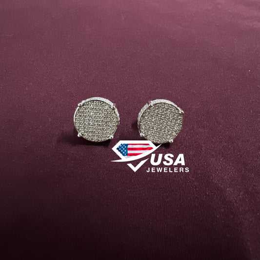 Round Moissanite Screw Back Earrings,Stud Earring