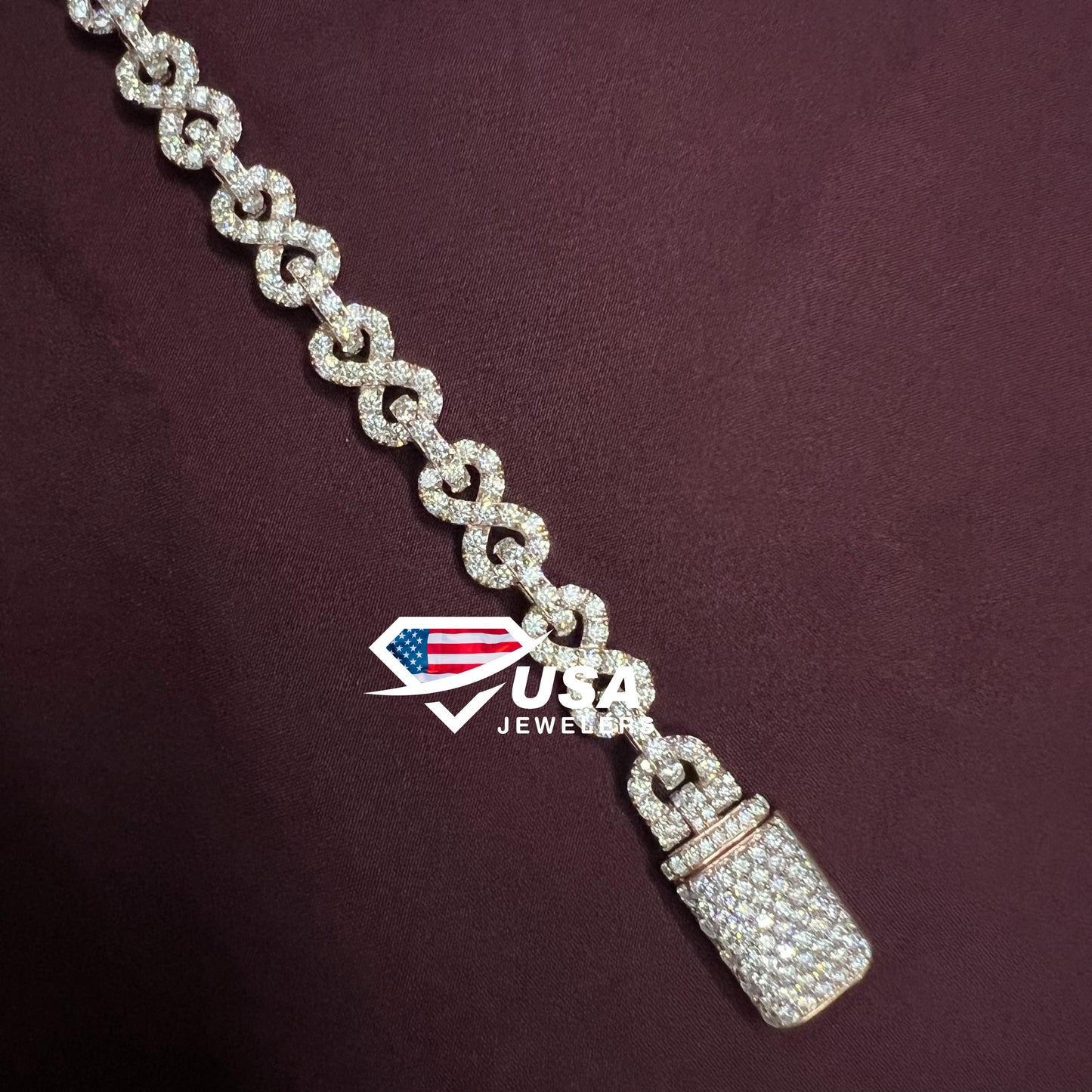 10MM Iced Out Moissanite 10Kt Gold INFINITY Cuban Link Bracelet