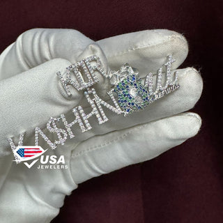 VVS Moissanite Diamond Fully Iced Out Custom Name Pendant