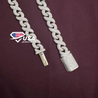 12 MM Lab  Diamond Ice Out FULL INFINITY Cuban Link Chain