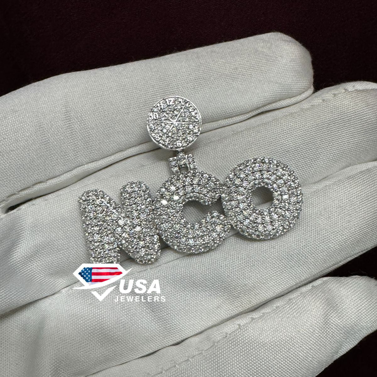 VVS Lab Diamond " NCO " 925 Sterling Silver Hip Hop Pendant