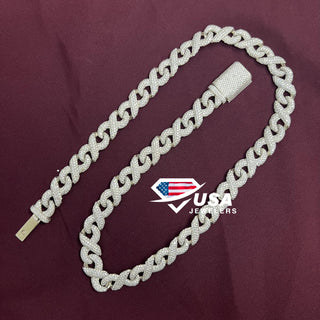 12 MM Lab  Diamond Ice Out FULL INFINITY Cuban Link Chain