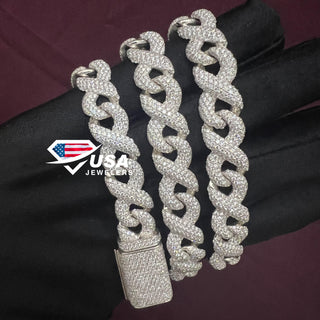 12 MM Lab  Diamond Ice Out FULL INFINITY Cuban Link Chain