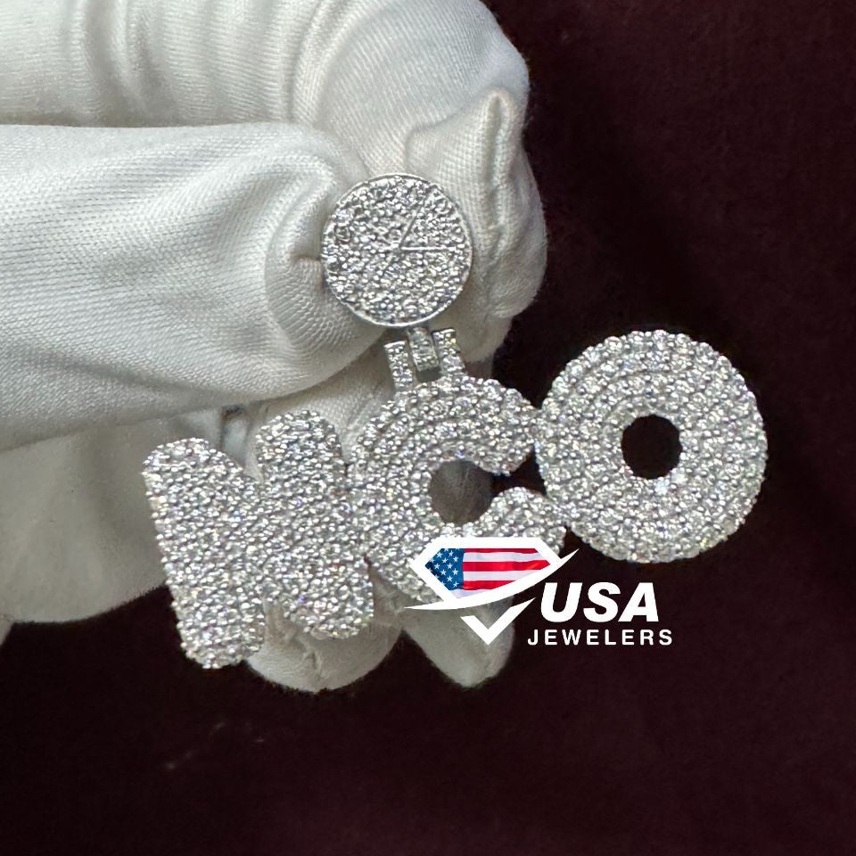 VVS Lab Diamond " NCO " 925 Sterling Silver Hip Hop Pendant