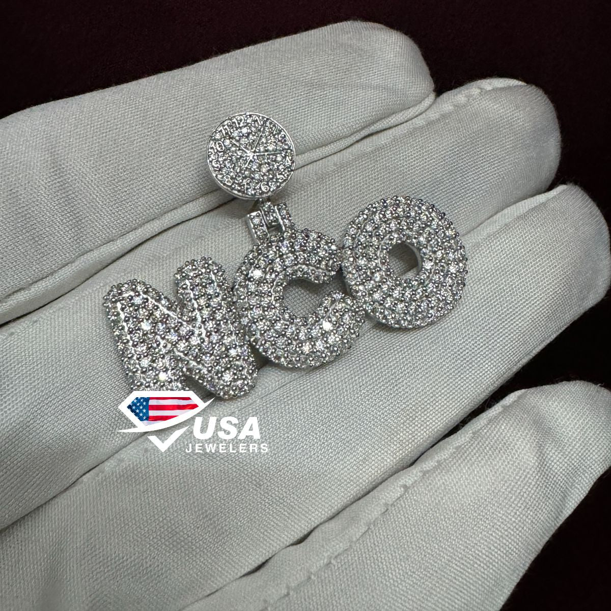 VVS Lab Diamond " NCO " 925 Sterling Silver Hip Hop Pendant