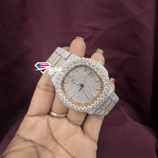 41MM VVS Moissanite Diamond Men's Wrist Watch