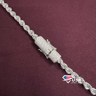 5MM VVSLab Diamond 14K White Gold Rope Chain