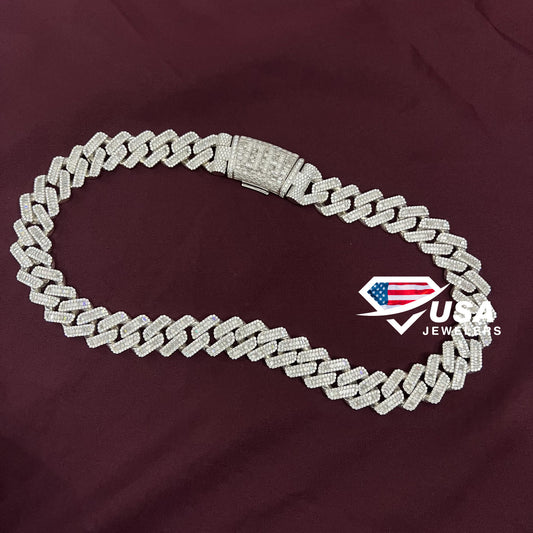 20MM Moissanite Diamond Cuban Link Chain