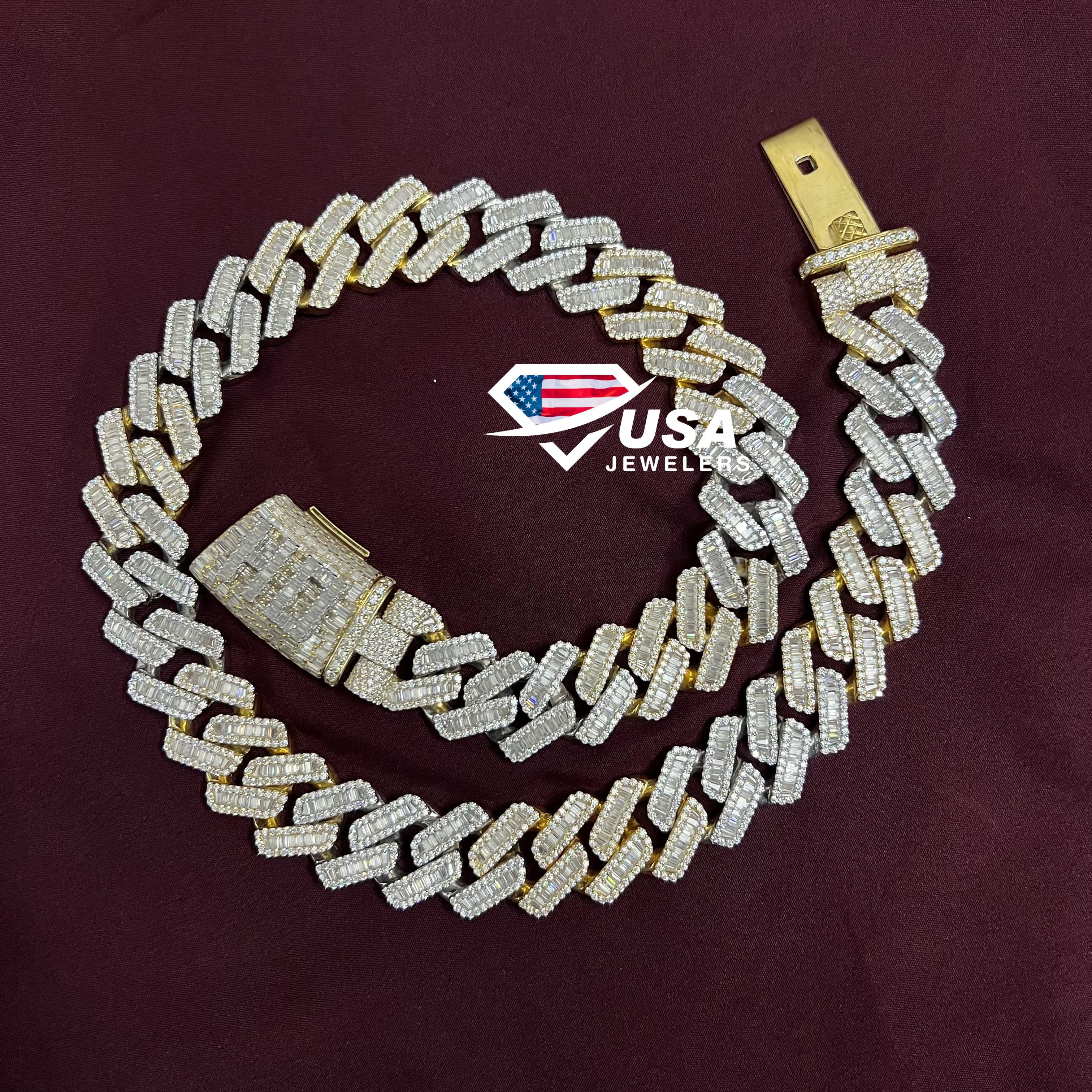 Silver 925 Miami Cuban Link, VVS Moissanite Diamond Chain, Custom Hiphop  Jewelry
