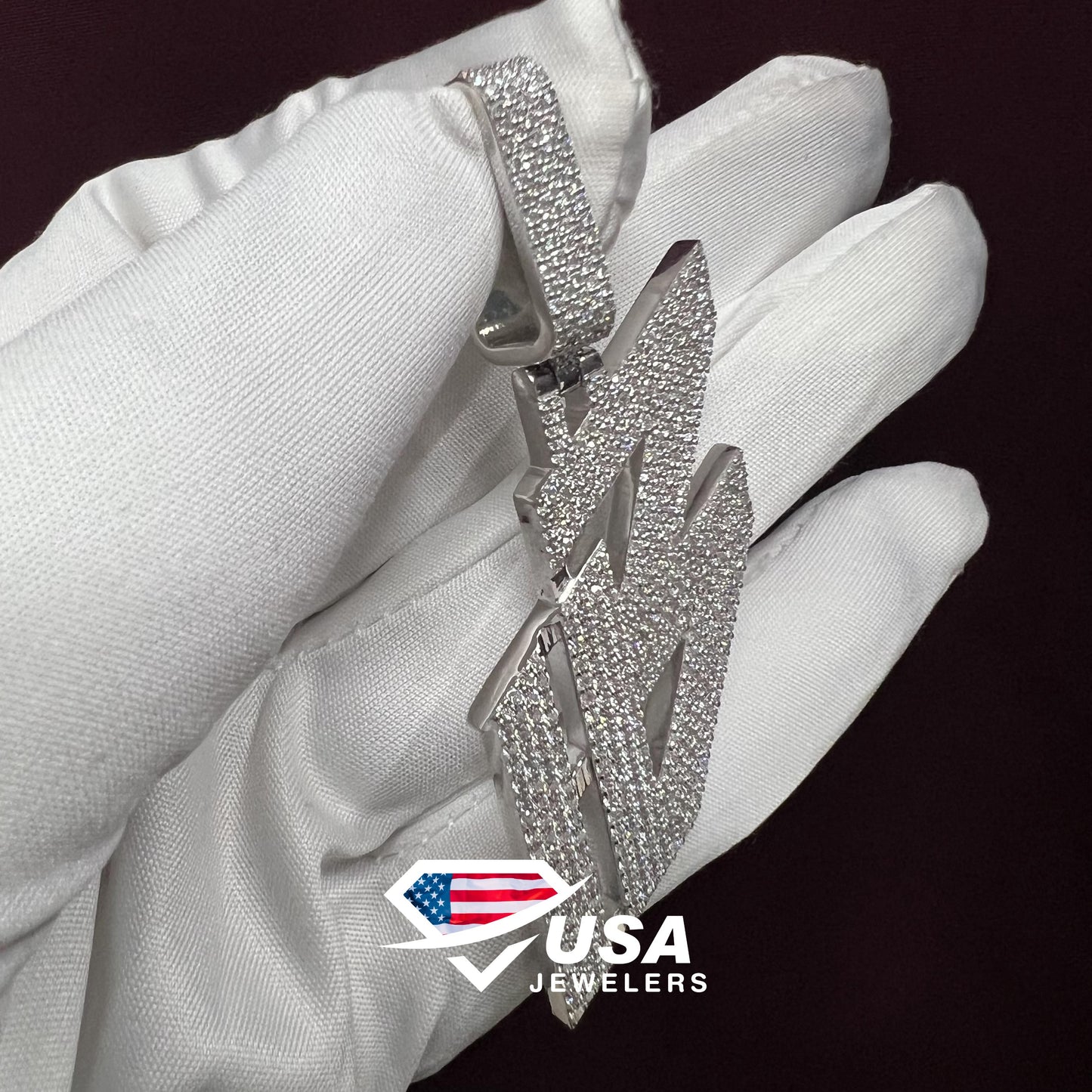 925 Silver VVS1 Moissanite Pendant , Custom Letter Pendant