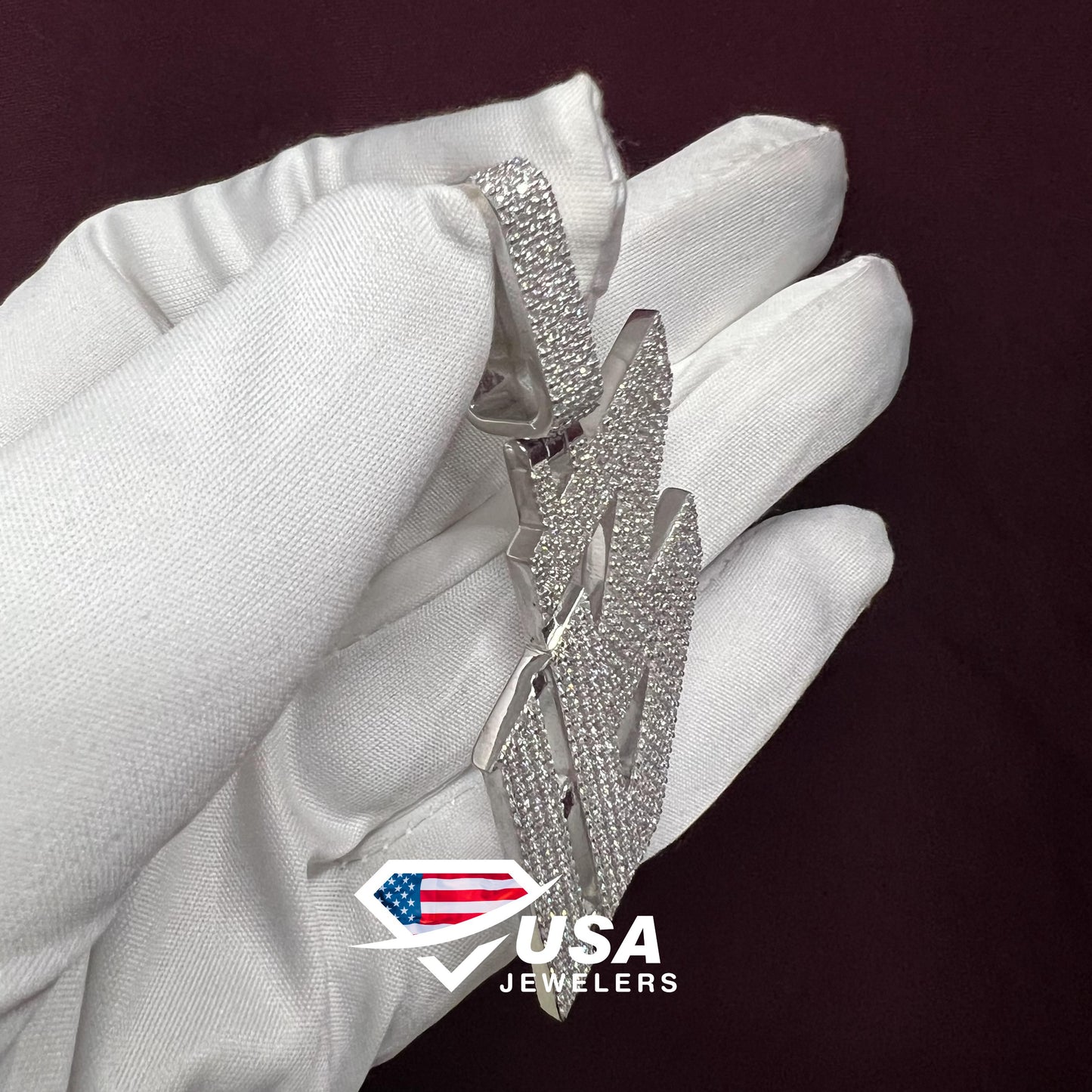 925 Silver VVS1 Moissanite Pendant , Custom Letter Pendant